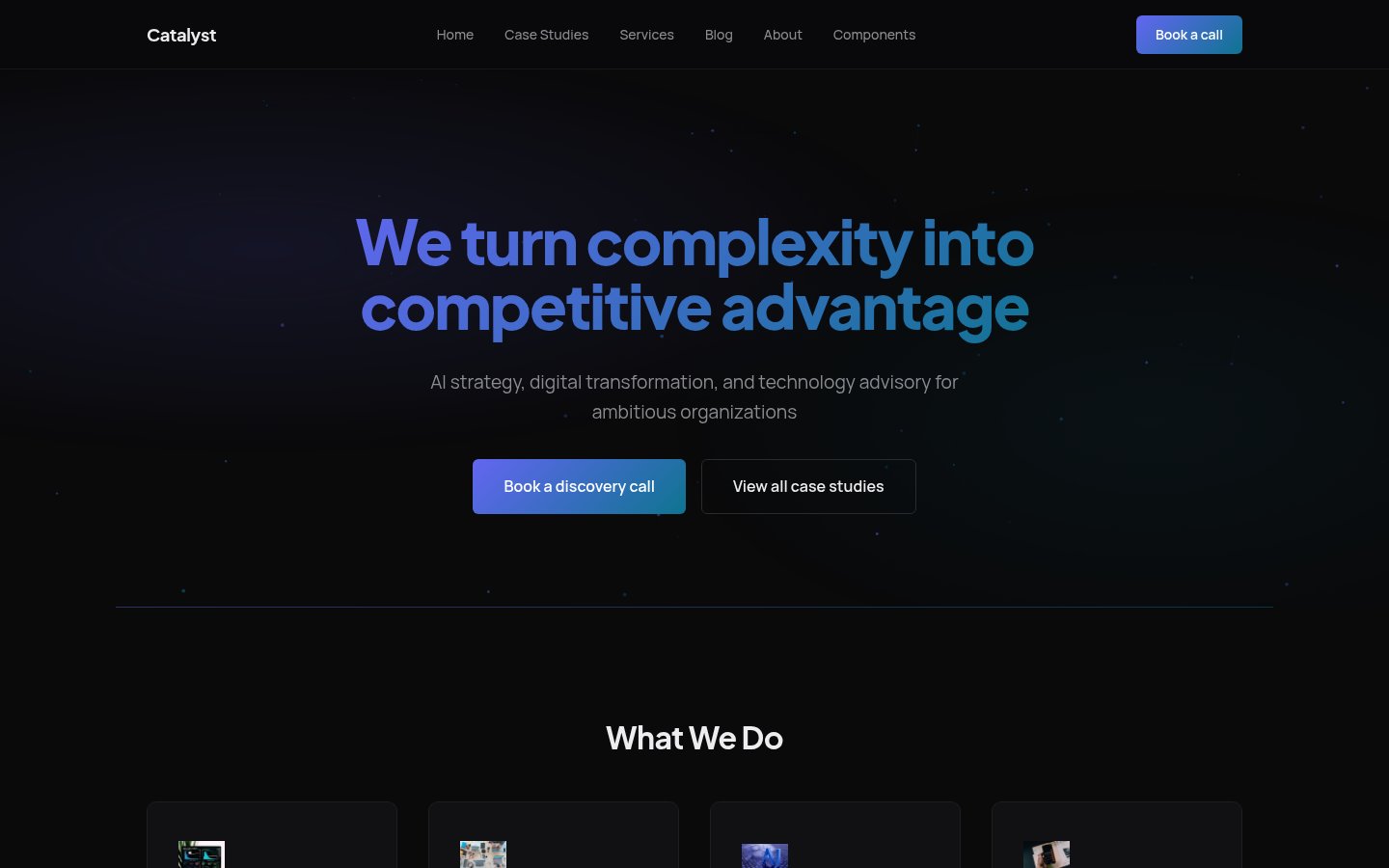 Catalyst — Homepage (desktop)